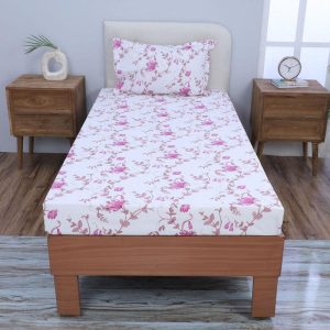 Catalina Floral Printed Bedsheet - Pink
